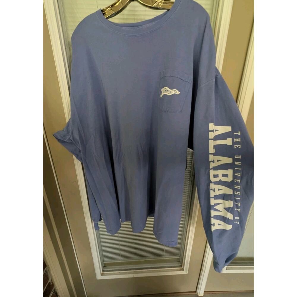 Comfort Wash NCAA Alabama Crimson Tide Blue Longsleeve T Shirt Size 3XL